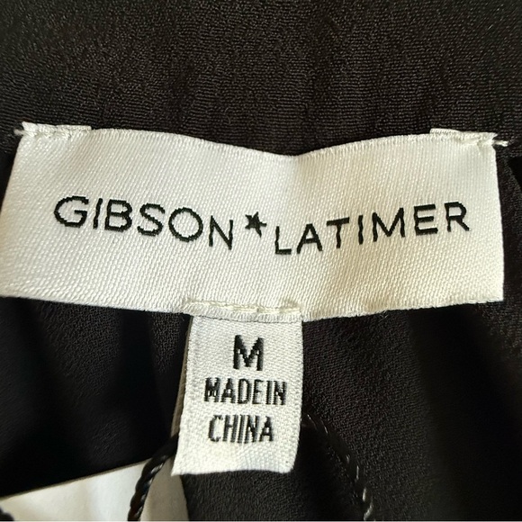 Gibson Latimer | Black Midi Tier Balloon Sleeve Dress | NWT | Sz M - Picture 5 of 9